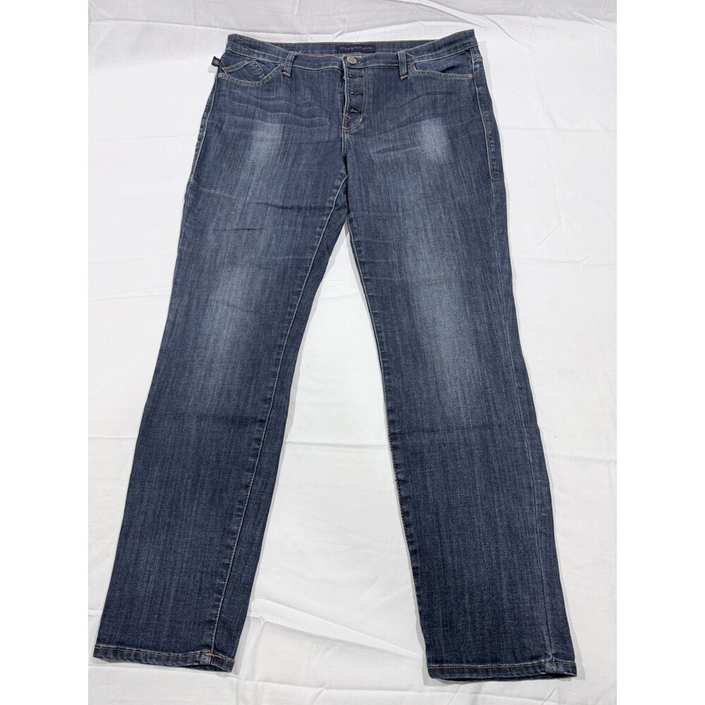 Rock & Republic Jeans Womens Size 16 Blue Dark Wash Button Down Fly